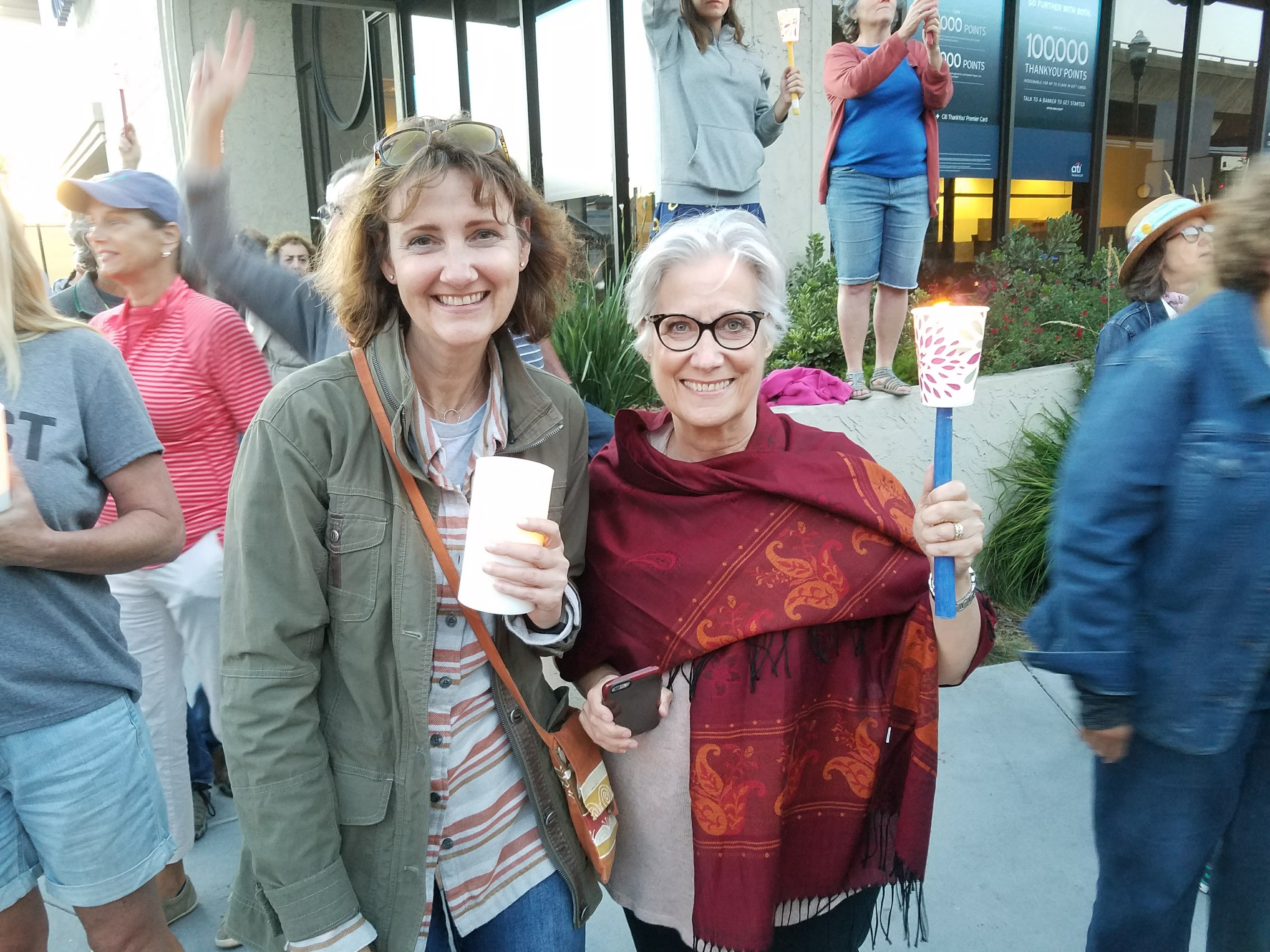 Standing against racism and hatred at a San Rafael march (August 13, 2017)